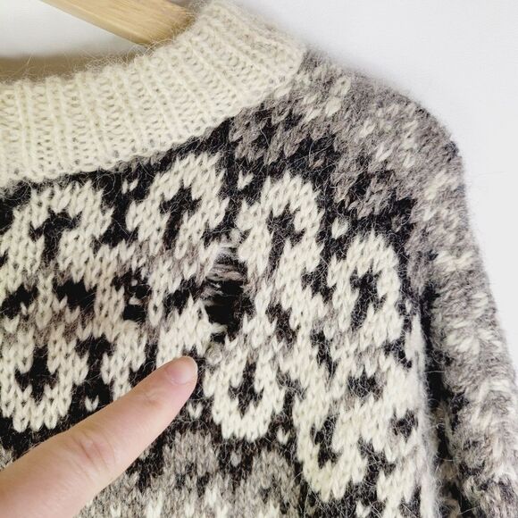 Gleneden 100% Pure Wool Heavyweight Traditional Patterned Sweater Needs Repairs - Picture 11 of 12
